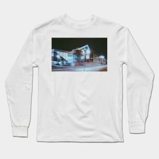 Ibrox Stadium at night Glasgow Rangers print design Long Sleeve T-Shirt